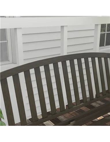 Outsunny Two-Seater Simple Metal Bench - Brown