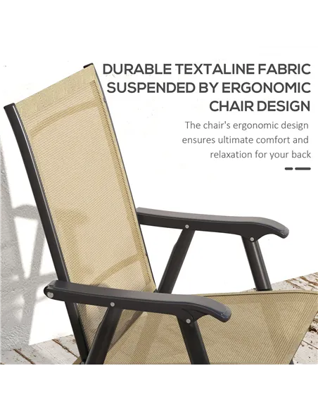 Outsunny Set of Four Folding Garden Chairs - Light Brown