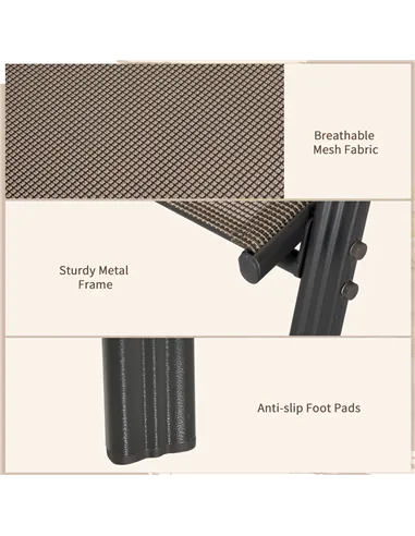 Outsunny Set of Four Stackable Mesh Seat Chairs - Grey