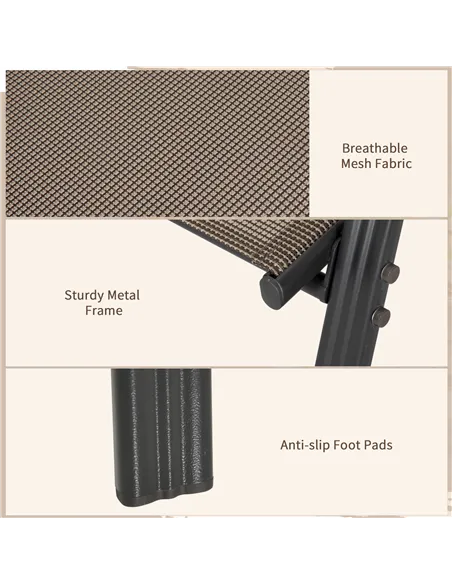 Outsunny Set of Four Stackable Mesh Seat Chairs - Grey