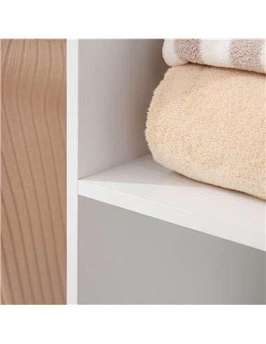 HOMCOM Open Wardrobe Double Mobile Storage Shelves Organizer W/6 Wheels-White