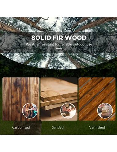 Outsunny Two-Seater Fir Wood Bench, with Bottom Shelf - Natural