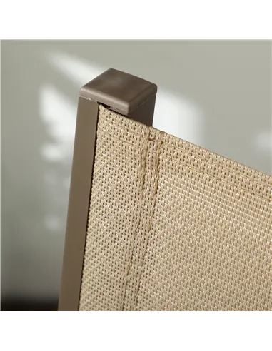 Outsunny Set of Two Aluminium Stacking Garden Chairs - Khaki