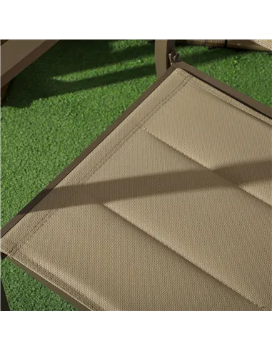 Outsunny Set of Two Aluminium Stacking Garden Chairs - Khaki