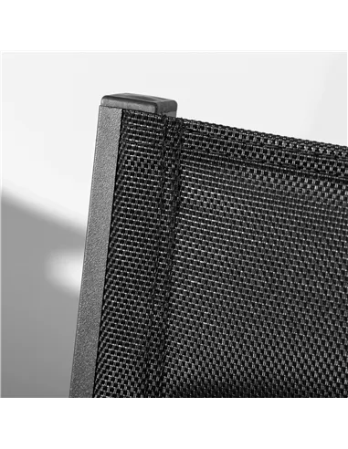 Outsunny Set of Two Aluminium Stacking Garden Chairs - Black