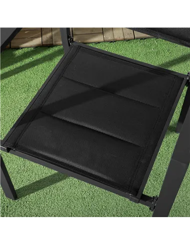 Outsunny Set of Two Aluminium Stacking Garden Chairs - Black