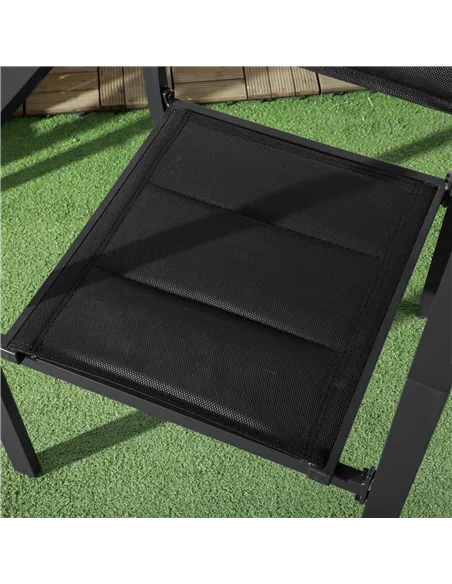 Outsunny Set of Two Aluminium Stacking Garden Chairs - Black