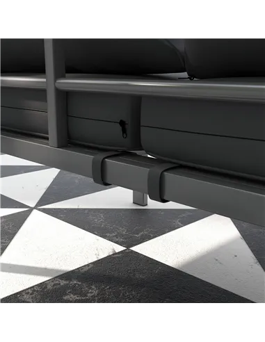 Outsunny Aluminium Three-Seater Garden Bench, with Cushions - Grey