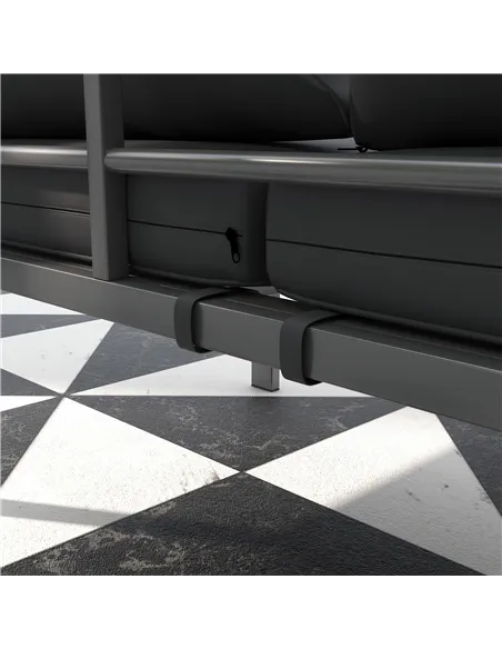 Outsunny Aluminium Three-Seater Garden Bench, with Cushions - Grey