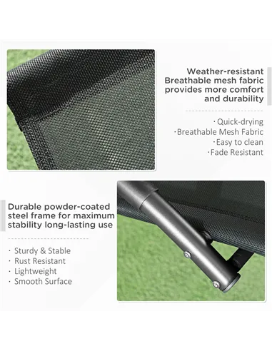 Outsunny Steel Frame Zero Gravity Rocking Chair, with Pillow - Black