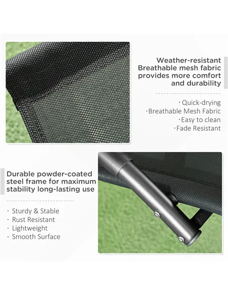 Outsunny Steel Frame Zero Gravity Rocking Chair, with Pillow - Black