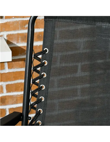 Outsunny 6 Pcs Patio Folding Chair Set, Outdoor Portable Loungers for Camping Pool Beach Deck, Lawn w/ Armrest Steel Frame Black