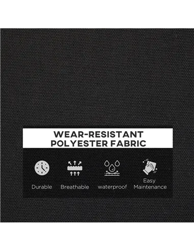 Outsunny 2-Seater Garden Bench with Cushion, Metal Loveseat, Slatted Outdoor Park Chair with Decorative Backrest and Armrest, Bl