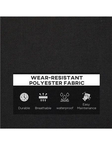 Outsunny 2-Seater Garden Bench with Cushion, Metal Loveseat, Slatted Outdoor Park Chair with Decorative Backrest and Armrest, Bl