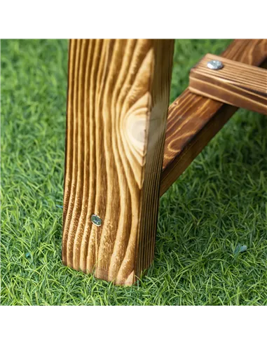 Outsunny 3 Pieces 2-seater Outdoor Indoor Wooden Garden Bench Fir Patio Loveseat, 110L x 38W x 35Hcm, Carbonised