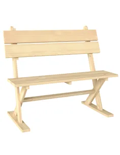 Outsunny 2 Seater Wooden Garden Bench, Fir Wood Outdoor Bench, Garden Loveseat with Slatted Seat, Sloping Back and Wide Feet for