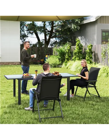 Outsunny Set of Two Folding Outdoor Chairs - Black