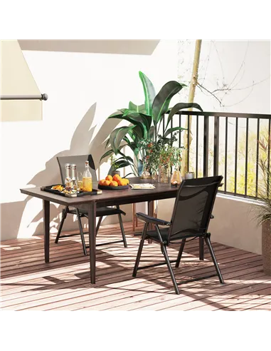 Outsunny Set of Two Folding Outdoor Chairs - Black