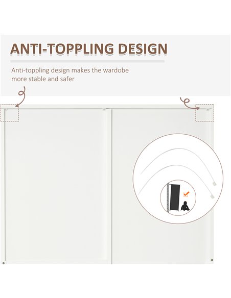 HOMCOM 2 Door 3 Drawer Mirrored Wardrobe with Hanging Rail, Modern Clothes Storage Cupboard with Mirror, Drawers and Adjustable 