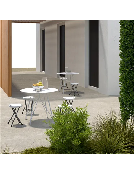 Outsunny Set of Four Folding Carry Stools - White