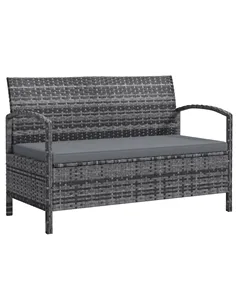 Outsunny 125L Storage Garden Bench, with Cushion - Grey