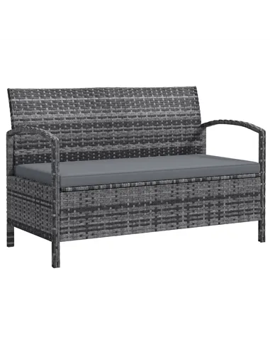 Outsunny 125L Storage Garden Bench, with Cushion - Grey