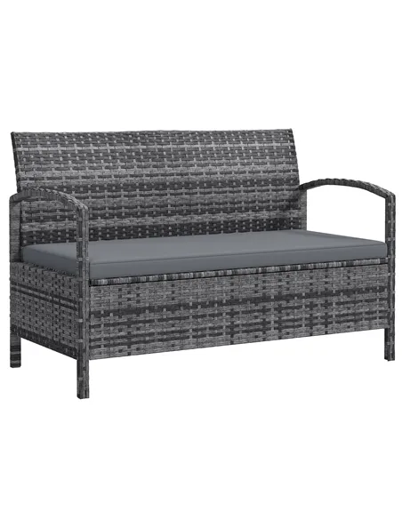 Outsunny 125L Storage Garden Bench, with Cushion - Grey