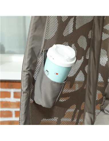 Outsunny Swivel Egg Chair with Cushions, Foldable Basket Seat and Metal Frame, Indoor Outdoor Lounge Chair for Balcony, Poolside