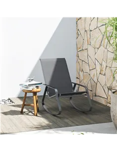 Outsunny Rocking Garden Chair - Grey 2