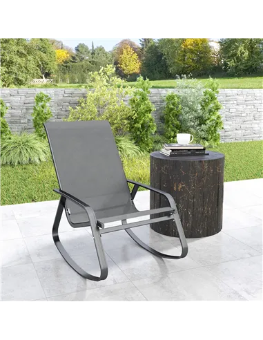 Outsunny Rocking Garden Chair - Grey