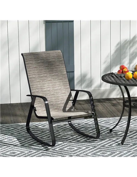 Outsunny Rocking Garden Chair - Light Brown