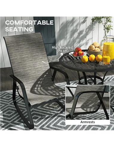 Outsunny Rocking Garden Chair - Light Brown