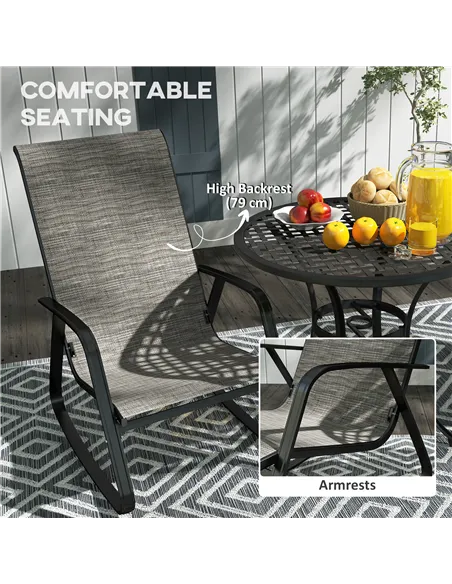 Outsunny Rocking Garden Chair - Light Brown