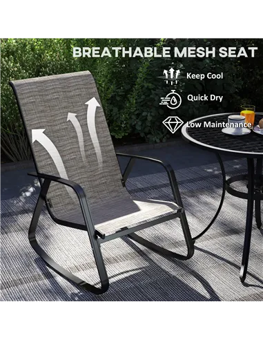 Outsunny Rocking Garden Chair - Light Brown