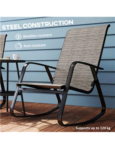 Outsunny Rocking Garden Chair - Light Brown