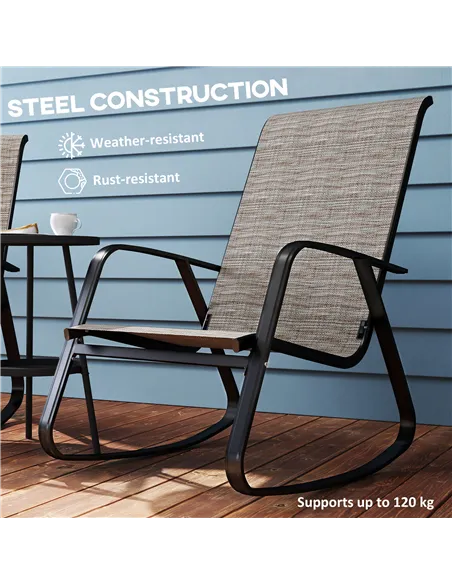 Outsunny Rocking Garden Chair - Light Brown