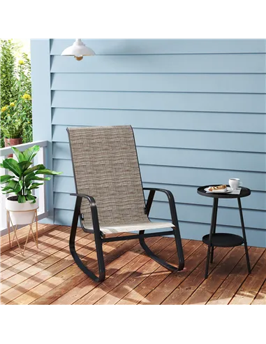 Outsunny Rocking Garden Chair - Light Brown