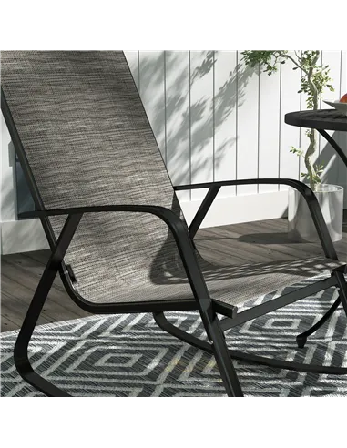 Outsunny Rocking Garden Chair - Light Brown