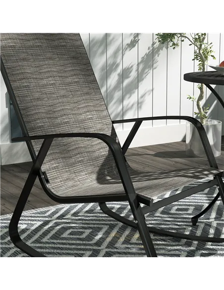 Outsunny Rocking Garden Chair - Light Brown