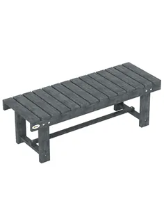 Outsunny 2-Seater Garden Wooden Bench, Grey