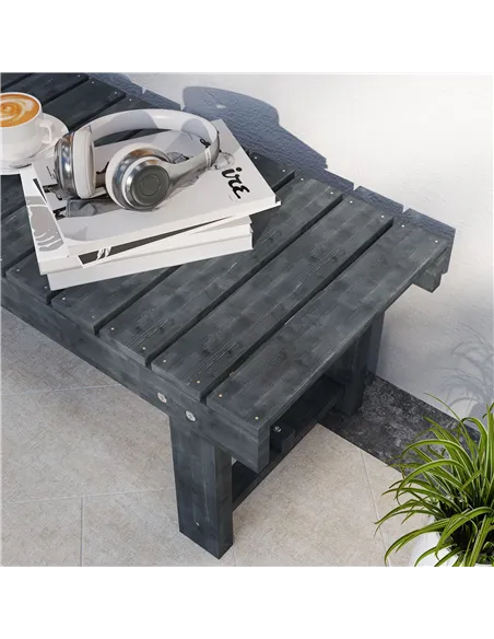 Outsunny 2-Seater Garden Wooden Bench, Grey