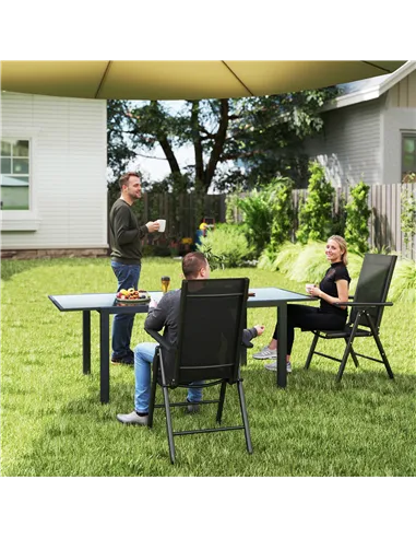 Outsunny Set of 2 Folding Chair, Aluminium Frame Outdoor Camping Chairs with Breathable Mesh Back and Seat, Garden Chair Set wit