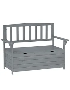 Outsunny Two-Seater Garden Storage Bench - Grey