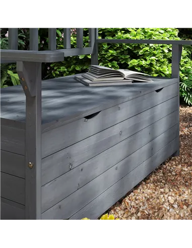 Outsunny Two-Seater Garden Storage Bench - Grey