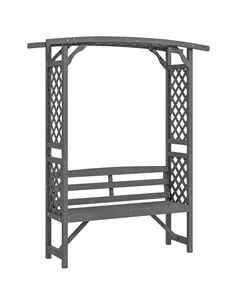 Outsunny Garden Bench, Wooden Garden Arbour with Seat for Vines/Climbing Plants, Grey