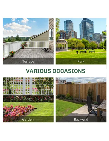 Outsunny Fir Wood Convertible 2 to 3 Seater Outdoor Garden Bench Grey