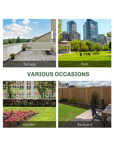 Outsunny Fir Wood Convertible 2 to 3 Seater Outdoor Garden Bench Grey