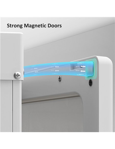 HOMCOM Portable Clothes Wardrobe for Bedroom, Foldable Clothes Organiser with Cube Storage, Hanging Rods, Magnet Doors, White