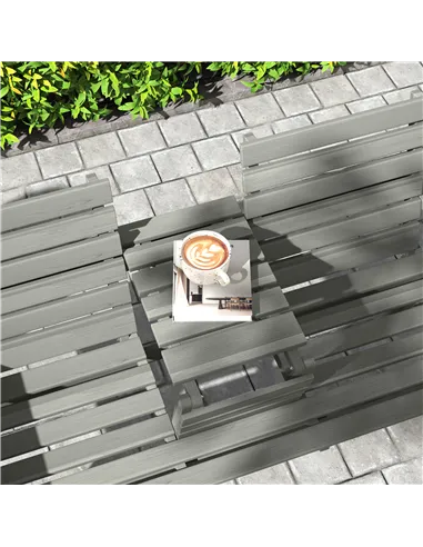 Outsunny Fir Wood Convertible 2 to 3 Seater Outdoor Garden Bench Grey