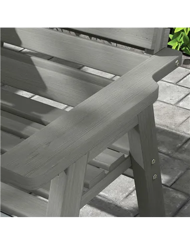 Outsunny Fir Wood Convertible 2 to 3 Seater Outdoor Garden Bench Grey